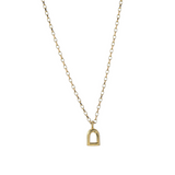 Gold Mini Stirrup Necklace