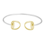 SIlver & Gold Snaffle Cuff Bangle